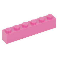 LEGO kocka 1x6, sötét rózsaszín (3009)