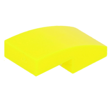 LEGO tetőelem íves 2×1, neon sárga (11477)
