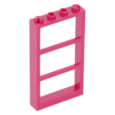 LEGO ablakkeret 1×4×6 osztásokkal, bíborvörös (57894)