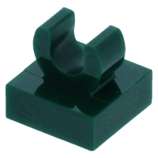 LEGO csempe 1x1 tetején c-alakú fogóval, sötétzöld (15712)