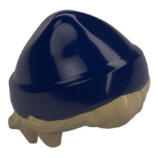 LEGO férfi haj sötétkék sapkával, sötét sárgásbarna (5492)