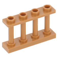 LEGO kerítés 1×4×2 tetején négy bütyökkel, középsötét testszínű (15332)