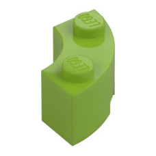 LEGO kocka 2x2 íves sarok, lime (85080)
