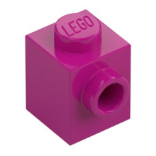 LEGO kocka 1x1 oldalán egy bütyökkel, bíborvörös (87087)