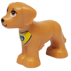 Eredeti, új LEGO kutya kendő mintával, középsötét testszínű (105844) - karakteres állat figura a gyűjteményedbe