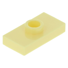 LEGO lapos elem 1 bütyökkel középen 1×2, világossárga (15573)