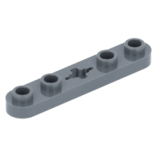 LEGO technic lapos elem 1×5 4 bütyökkel középen tengely csatlakozóval, sötétszürke (32124)