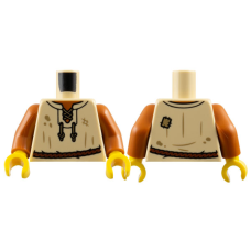LEGO felsőtest fűzős ing és öv mintával (Castle), sárgásbarna (76382) LEGO felsőtest fűzős ing és öv mintával (Castle), sárgásbarna (76382)