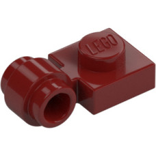LEGO lapos elem 1x1 gyűrűs oldalán két bütyökkel, sötétpiros (4081b)