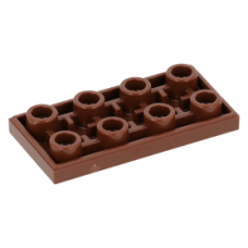 LEGO csempe 2×4 alul nyolc bütyökkel, vörösesbarna (3395)