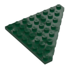 LEGO ék alakú lapos elem sarok 8x8 (45°-os), sötétzöld (30504)
