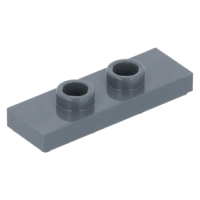 LEGO lapos elem 2 bütyökkel középen 1×3, sötétszürke (34103)