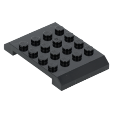 LEGO ék/tető 4×6×2/3 oldalain íves tetején 16 bütyökkel, fekete (32739)