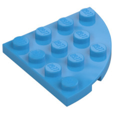 LEGO lapos elem lekerekített sarokkal 4x4, sötét azúrkék (30565)