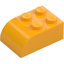 LEGO kocka 2x3 egyik oldala íves, világos narancssárga (6215)