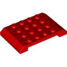 LEGO ék/tető 4×6×2/3 oldalain íves tetején 16 bütyökkel, piros (32739)