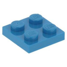 LEGO lapos elem 2x2, sötét azúrkék (3022)