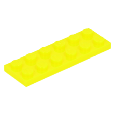 LEGO lapos elem 2x6, neon sárga (3795)