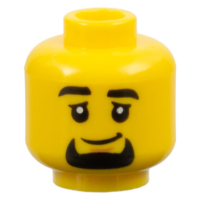 LEGO férfi fej szakáll mintával, sárga (102409)