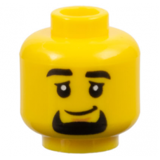 LEGO férfi fej szakáll mintával, sárga (102409) --- Debrecenben raktáron!