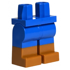 LEGO láb sötét narancssárga színű csizma mintával, kék (21019) --- Debrecenben raktáron!