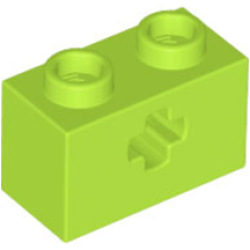 LEGO technic kocka tengely lyukkal 1 × 2, lime (32064)