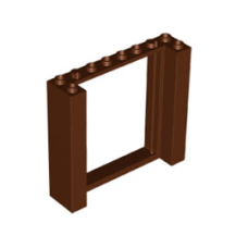 LEGO ajtókeret 2×8×6, vörösesbarna (80400)