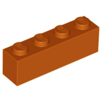 LEGO kocka 1x4, sötét narancssárga (3010)