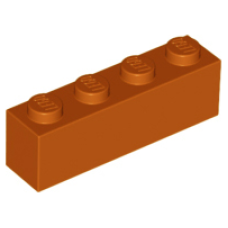 LEGO kocka 1x4, sötét narancssárga (3010)