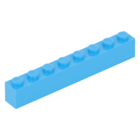 LEGO kocka 1x8, sötét azúrkék (3008)