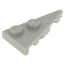 LEGO ék/szárny alakú lapos elem 4x2 jobbos (27°) 2db bütyökkel, világosszürke (65426)