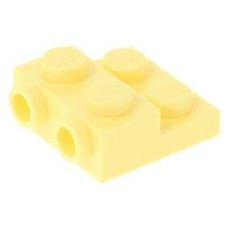 LEGO lapos elem 2x2x2/3 oldalán két bütyökkel, világossárga (99206)