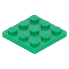 LEGO lapos elem 3x3, zöld (11212)