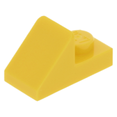 LEGO tetőelem 45°-os 2×1 kivágással, sárga (92946)