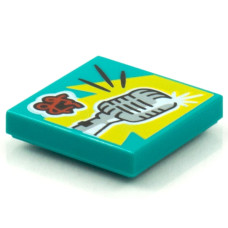LEGO csempe 2×2  mikrofon mintával (Vidiyo BeatBit album), sötét türkizkék (3068pb1562)