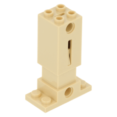 LEGO kocka 2×4×5 tetején rugós résszel, sárgásbarna (77834)