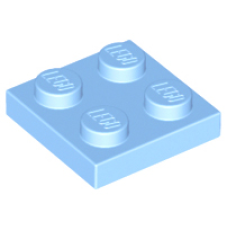 LEGO lapos elem 2x2, világoskék (3022)