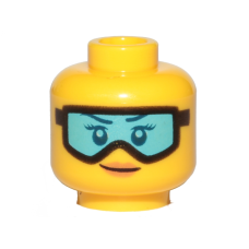 LEGO női fej síszemüveg mintával, sárga (38467)