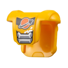 Eredeti, új LEGO páncél/szkafander űrhajós mintával és hátul 4 bütyökkel, világos narancssárga (105853) - viselhető kiegészítő a minifigurákhoz