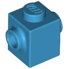 LEGO kocka 1x1 két oldalán egy-egy bütyökkel, sötét azúrkék (47905)