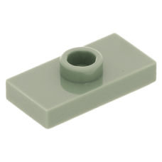 LEGO lapos elem 1 bütyökkel középen 1×2, homokzöld (15573)