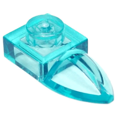 LEGO lapos elem 1x1 foggal, átlátszó világoskék (49668)