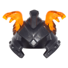 LEGO sisak 2 db kígyó dísszel (Ninjago), gyöngyház sötétszürke-átlátszó narancssárga (24484)
