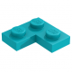 LEGO lapos elem 2x2 sarok, sötét türkizkék (2420)