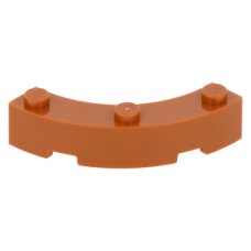 LEGO kocka íves sarok 4x4 (macaroni), sötét narancssárga (48092)