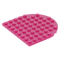LEGO lapos elem 8x8 egyik oldalán lekerekített sarkokkal, bíborvörös (41948)