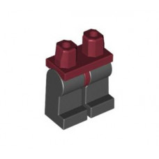 LEGO láb, sötétpiros-fekete (970c11)