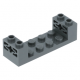 LEGO technic kocka 2×6 középen kivágással szélén tengely-csatlakozókkal, sötétszürke (65635)