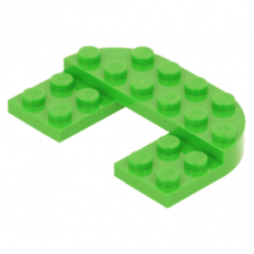 LEGO lapos elem félkör 4x6×2/3 1/2 kiemeléssel és 2×2 kivágással, világoszöld (89681)