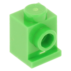 LEGO kocka 1x1 oldalán egy bütyökkel (headlight), világoszöld (4070)